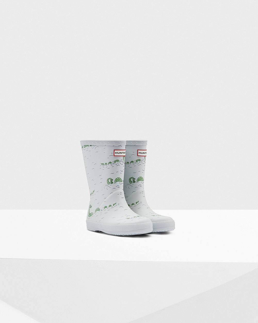 Bottes de Pluie Hunter Original First Classic Nessie Print Enfant Grise/Bleu UCVELOW-93